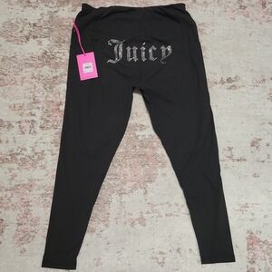 Juicy Couture Antracite Leggings with Rhinestone Logo - L
